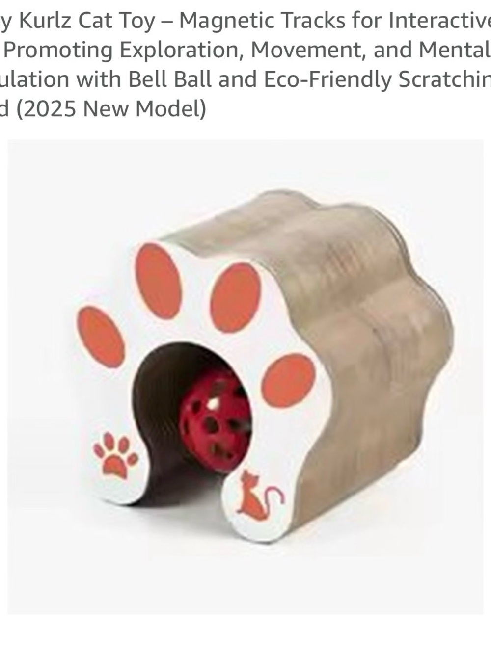 Cat toy scratcher bell new